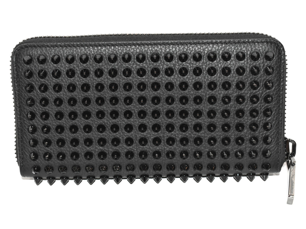 Christian Louboutin Red Case Leather Panettone Long Hard Wallet Black